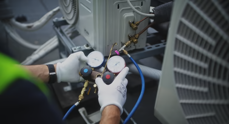 HVAC gauges during system maintenance